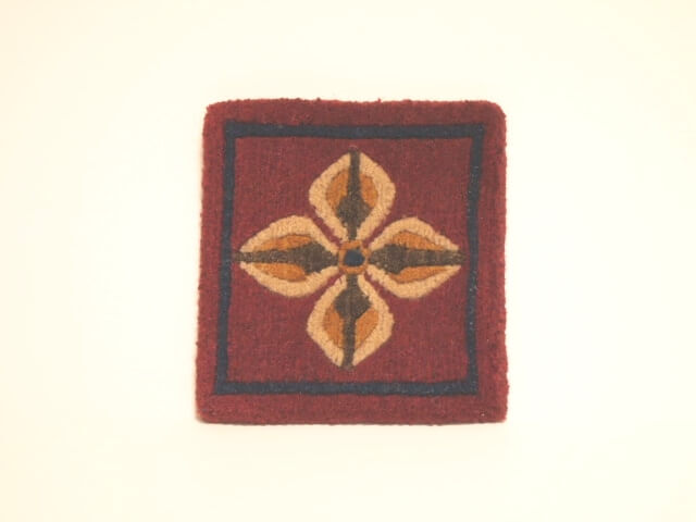 Tibetan Wool Mat Double Dorje - 6x6 Red