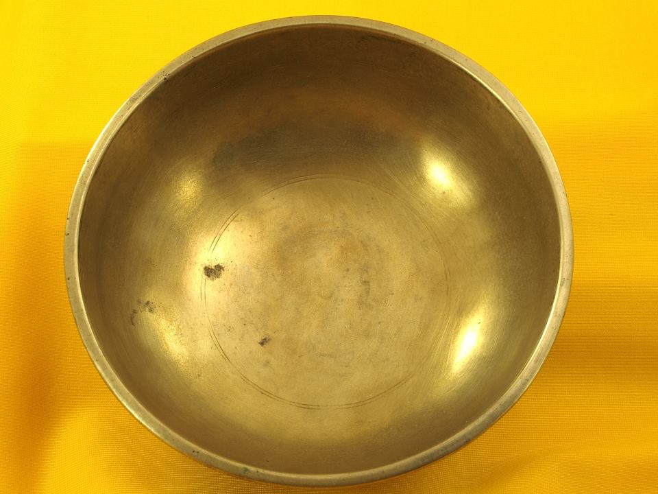 Antique Manipuri Singing Bowl with solid base and pulsing overtone