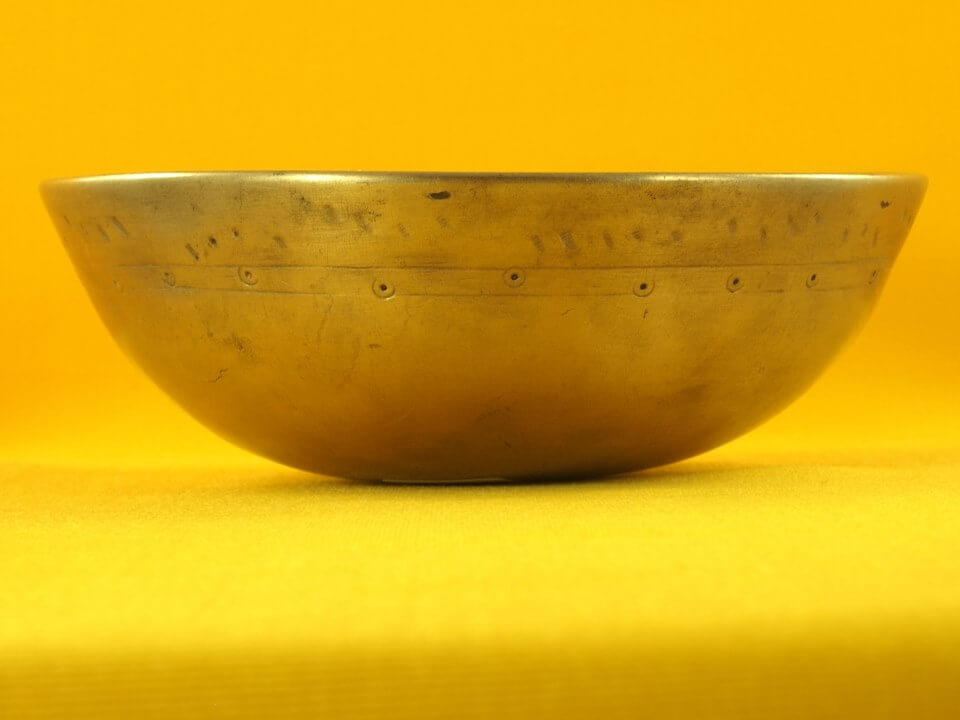 Adorned Antique Manipuri Singing Bowl with soft deep swirling flutter