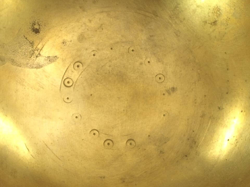 Adorned Antique Manipuri Singing Bowl with soft deep swirling flutter