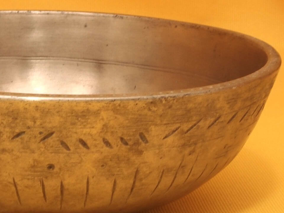Adorned Antique Manipuri Lingam Singing Bowl with a solid bass tone #6745