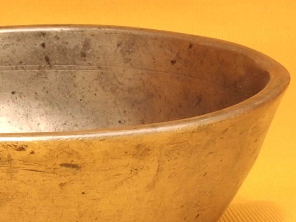 Extra Thick Antique Manipuri Singing Bowl with clear high tones #8630