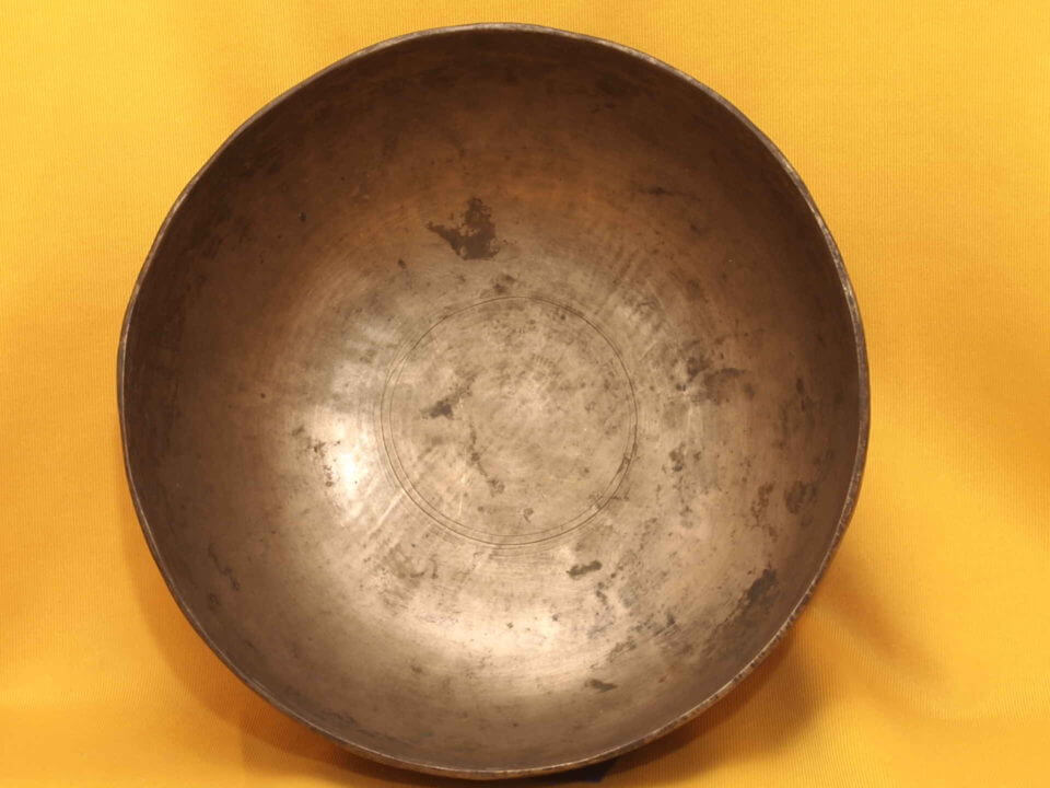 Large Antique Jambati Singing Bowl with peaceful deep tones  #1716