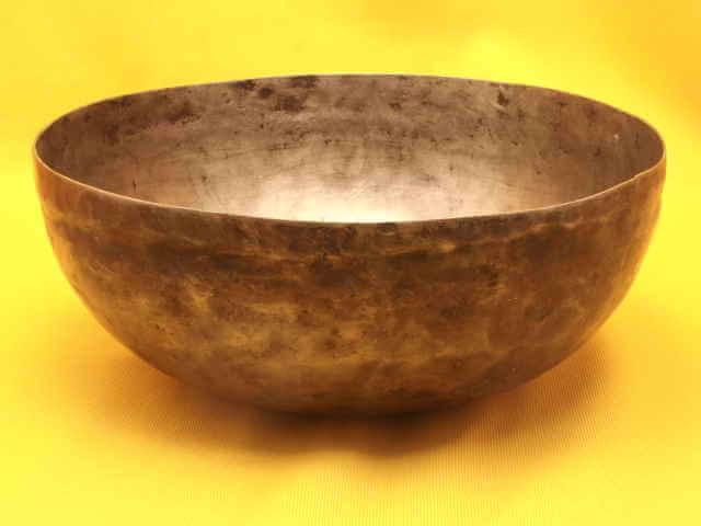 Large Thin Antique Jambati Singing Bowl with energizing soundscape #1719