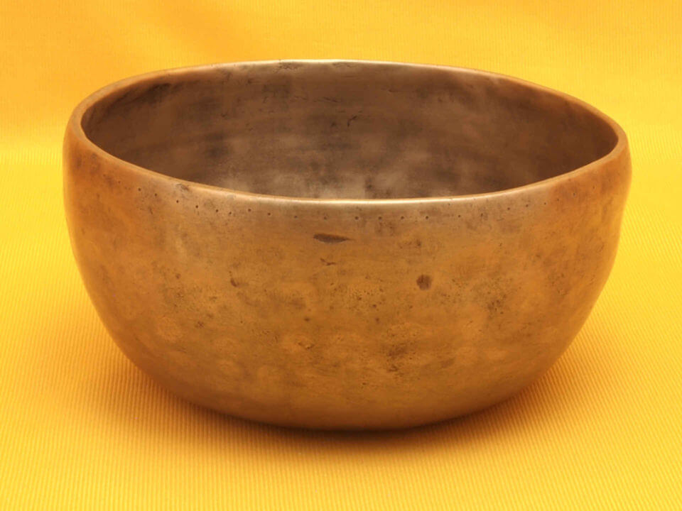 Small Thick Antique Thadobati Singing Bowl with complex soundscape