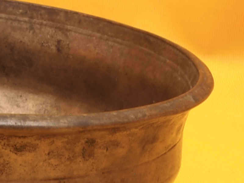 Elaborately crafted Rare & Distinctive Antique Manipuri Singing Bowl #9894