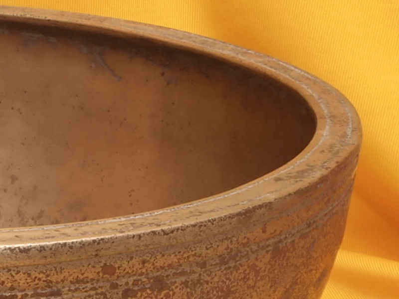 Very Large Thick Adorned   Antique Jambati Singing Bowl with . Smooth and even soundscape  #1396
