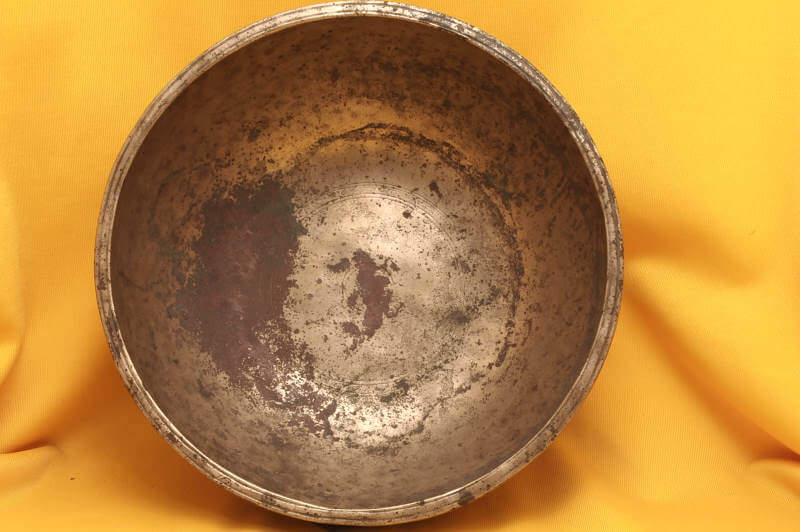 Large Extra Thick   Antique Jambati Singing Bowl with   #1642