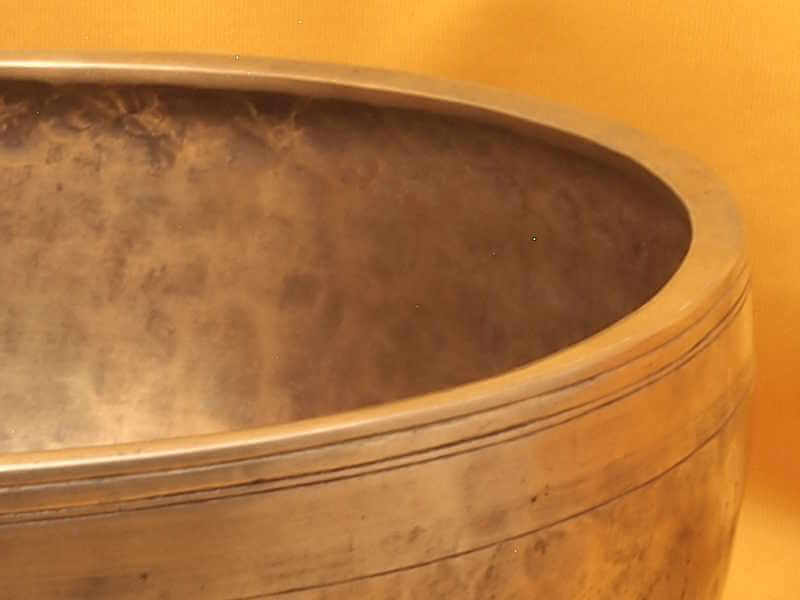 Large Adorned Antique Jambati Singing Bowl with gentle pulsing overtone #1847