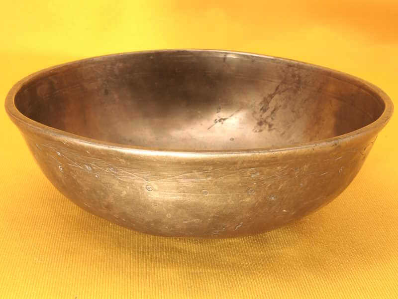 Large Thick Antique Manipuri Singing Bowl with multiple layers of tone #80272