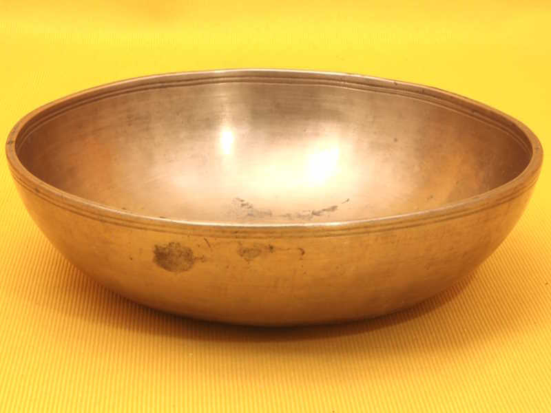 Adorned Antique Manipuri Singing Bowl with resonant complexity #80329