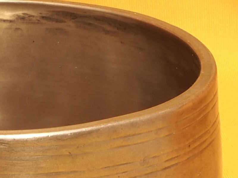 Polished Large Antique Trapezoid Singing Bowl with resonant harmony #72028