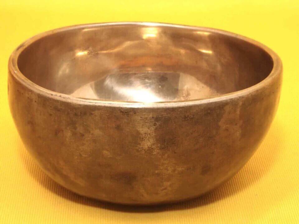 Polished Antique Thadobati Singing Bowl with gently loping high C note #24422